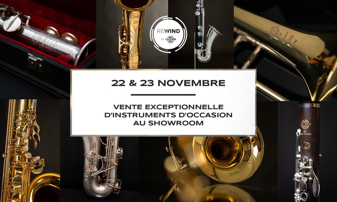 Vente exceptionnelle d'instruments d'occasion au showroom